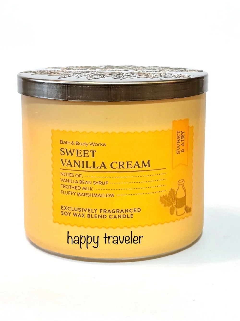 SWEET VANILLA CREAM 3 Wick Candle